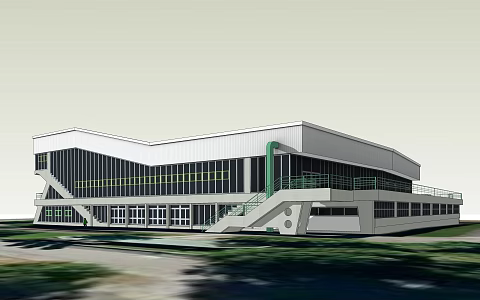 modern gymnasium building sports building sports center gymnasium 3d model