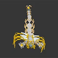 Yellow and White Scorpion Character with Intricate Segmented Limbs and Artistic 3D Design