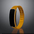 Modern Orange Smart Fitness Bracelet With Black Screen And Perforated Strap