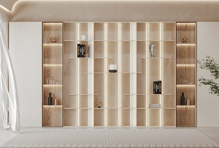 Modern Bookcase Cream Bookcase 3d model