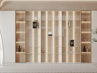Modern Bookcase Cream Bookcase 3d model