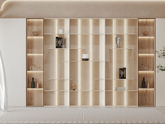 Modern Bookcase Cream Bookcase 3d model