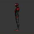 Spider Man 3D Model With Red And Black Suit Spider Web Pattern And Mask