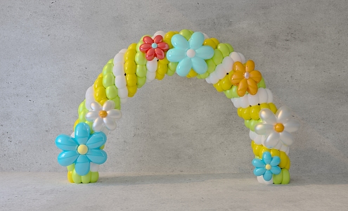 Dragon Gate Balloon Flower Ball Meichen Display Exhibition Commercial Arch Color Balloon Round Door 3d model