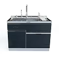 Modern Integrated Kitchen Sink With Faucet Cabinet Drawer And Storage Design