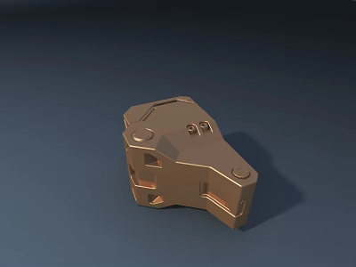 Smart Machine Precision Golden Metal Part With Mechanical Structure And Holes 3d model