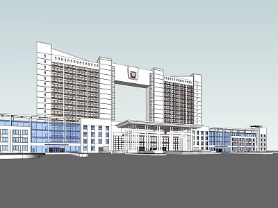 Modern Office Building Design Featuring Glass Facade High Rise Structure And Entrance Hall 3d model