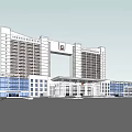 Modern Office Building Design Featuring Glass Facade High Rise Structure And Entrance Hall