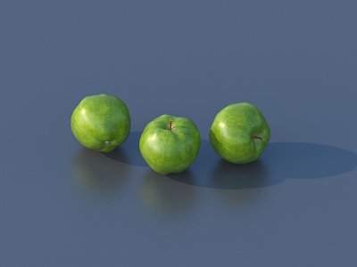 apple green apple fruit 3d model