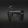 Modern Tactical Rifle With Optical Scope Magazine Barrel And Stock Design