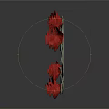 Intricate Floral Carving With Red Roses Silver Leaves And Curved Vines