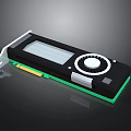 High Performance Electronic Graphics Card With Cooling Fan And Green Edge Design