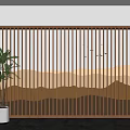 New Chinese style grid background wall landscape background wall landscape grid background wall ink painting background grid water ripple background wall waves background wall 3d model
