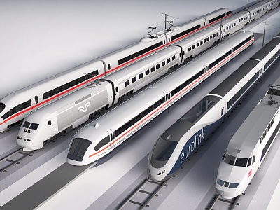 train high-speed rail train maglev train subway 3d model