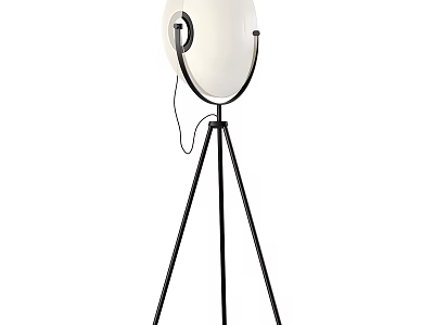Modern Floor Lamp With Black Tripod Stand And White Globe Shade Design 3d model