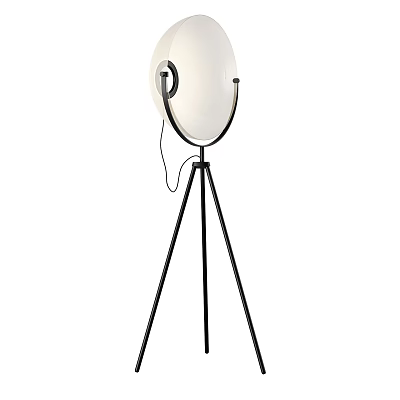 Modern Floor Lamp With Black Tripod Stand And White Globe Shade Design 3d model