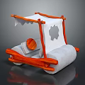 Electric Toy Wooden Frame Wagon With White Canopy And Comfortable Seat