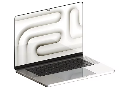 Sleek Modern Laptop With Ultra Thin Metallic Body And Large Display Screen 3d model