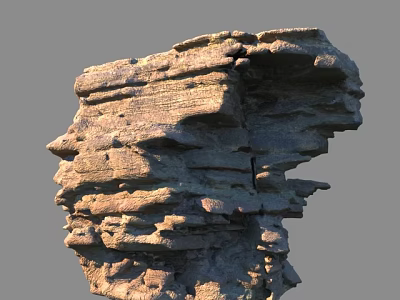 Garden Landscape With Natural Layered Rock Structure And Detailed Textured Surface 3d model