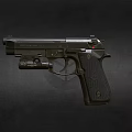 Black Tactical Handgun With Modern Design Textured Grip And Barrel Accessory Isolated On Dark Background