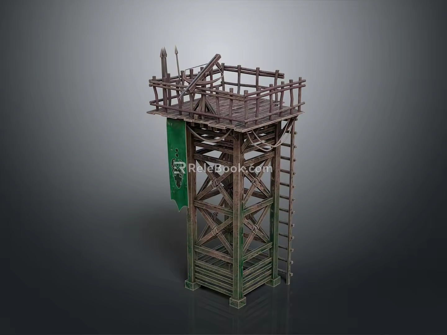 Tower defense sentry tower air defense watchtower observatory tower loft 3d model