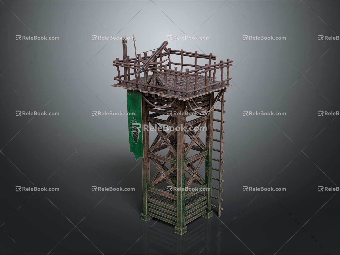 Tower defense sentry tower tower air defense watchtower observatory observatory observatory tower loft 3d model