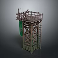 Tower defense sentry tower air defense watchtower observatory tower loft 3d model