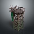 Tower defense sentry tower tower air defense watchtower observatory observatory observatory tower loft 3d model