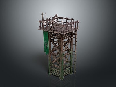 Tower defense sentry tower air defense watchtower observatory tower loft 3d model