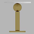 Modern White Marble Top Coffee Table With Golden Spherical Pedestal And Circular Base