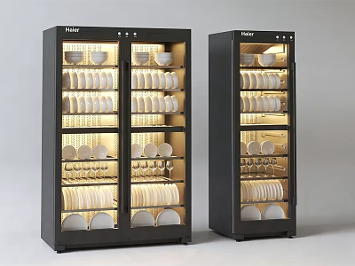 Haier Kitchen Dish Sterilizer Cabinets With Illuminated Storage For Dishes Bowls And Cups 3d model
