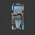 Vintage Blue Convertible Car With Rustic Exterior And Classic Open Top Design