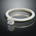 Chic Gold Ring Clothing Accessory With Clear Gemstone And Engraved Band Design