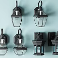 Stylish Black Metal Wall Lamps With Glass Shades For Modern Home Decor
