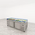 Stainless Steel Double Door Refrigerator Freezer With Colorful Top Countertop