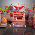Modern Cartoon Scene Department Store Grocery Shop Daily Store Grocery Store 3d model