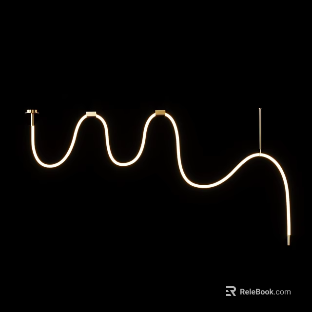 Modern Curved LED Ceiling Light For Home Interior Decoration And Lighting 3d model 