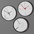 Modern Wall Decor Featuring Three Stylish Wall Clocks With Unique Designs