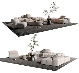 Modern Sofa Coffee Table Combination Sofa Coffee Table 3d model