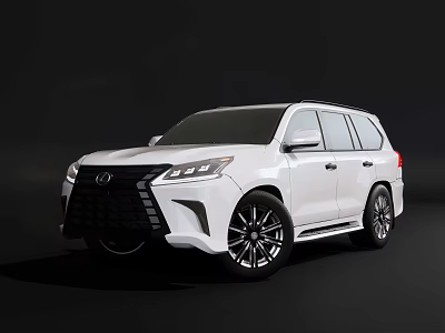 White Lexus Full Size SUV Featuring Spindle Grille Black Alloy Wheels And Sleek Body Lines 3d model