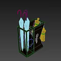 Golden Umbrella Stand With Multiple Umbrellas And Small Daily Essentials Storage
