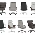 Modern Office Chairs In Multiple Colors With Leather Upholstery And Swivel Base