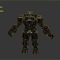 Detailed Heavy Armored Robot Character With Mechanical Design And Blue Accents