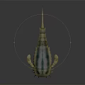Detailed Ancient Aquatic Arthropod Featuring Segmented Body Yellow Black Coloration And Long Tail Spine