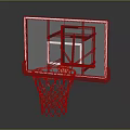 Durable Basketball Hoop With Transparent Backboard Orange Rim And Blue White Orange Net