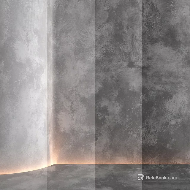 Modern Gray Textured Wall Decor With Subtle Lighting And Minimalist Design 3d model 