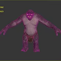 Giant Muscular Game Movie Character With Rough Skin And Fierce Expression Standing Pose