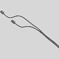 Black Cable with Square Connectors and Curved Structure for Electronic Devices