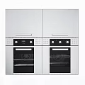 Modern Stainless Steel Built in Double Oven With Control Knobs And Display Panel 3d model