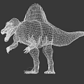 Realistic 3D Rendering Of Spinosaurus Dinosaur With Sail And Skin Texture